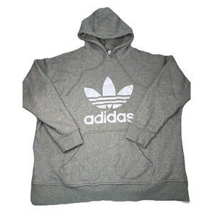 ADIDAS Hooded Sweatshirt Pullover Gray Men’s 2XL Athleisure